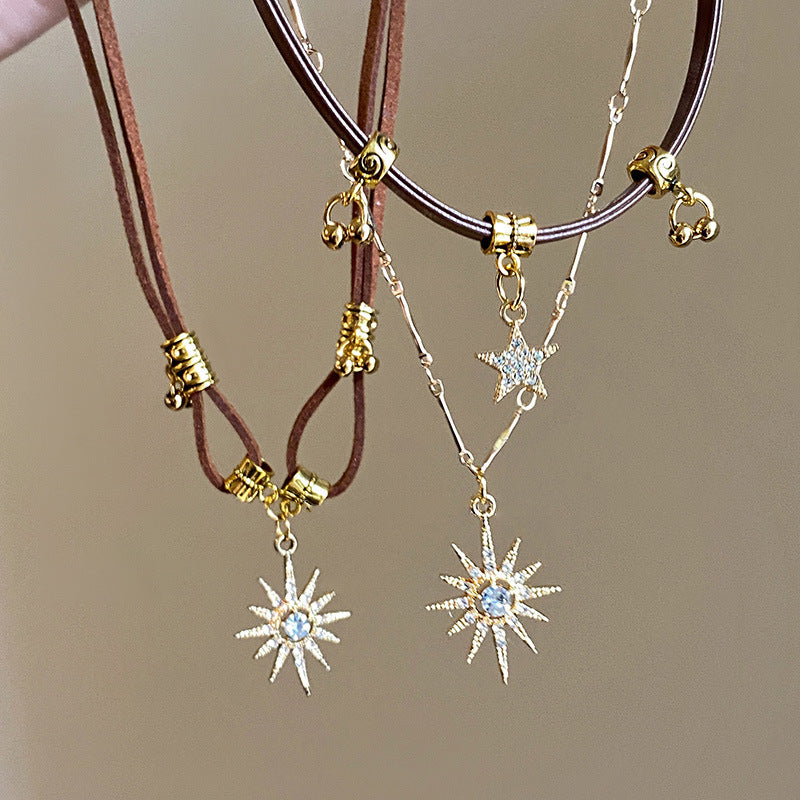 Vintage Sunflower Stars Necklace