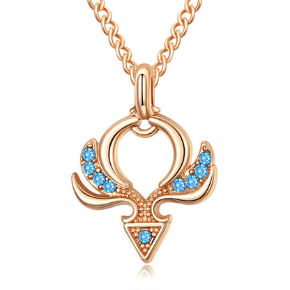 Gold Wood Water Fire Alloy Necklace