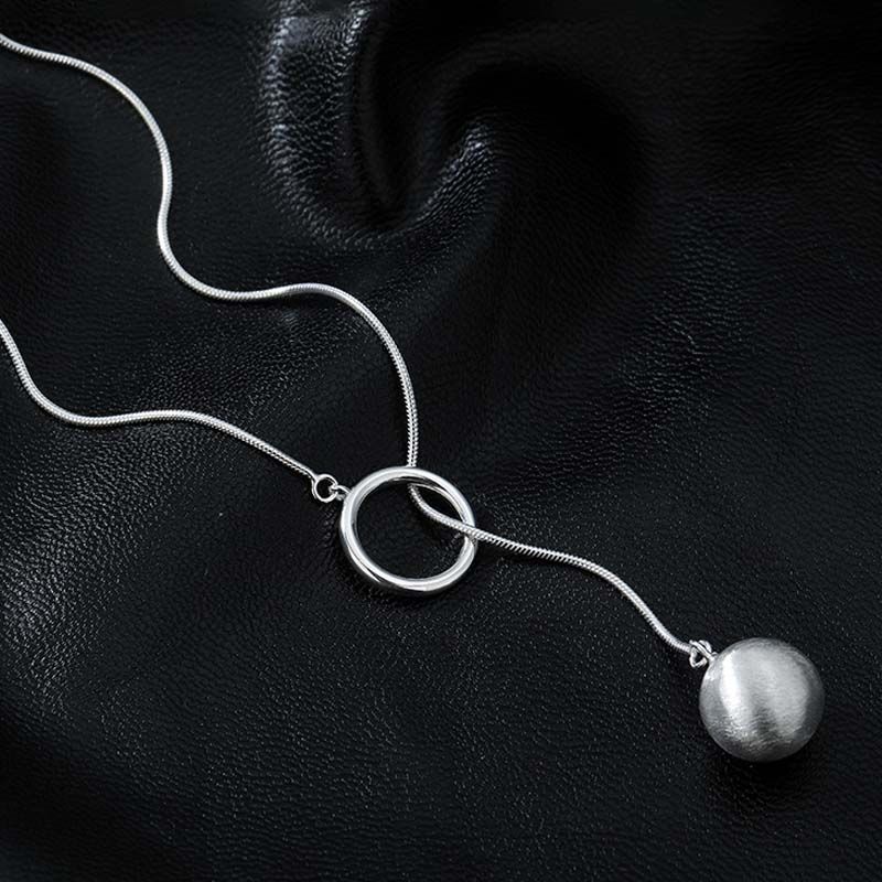 Round Ball Ring Long Necklace Fashion Sweater Chain