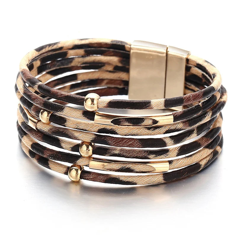 Leopard Leather Bracelet