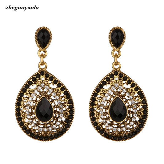 New Personality Retro Bohemian Rhinestone Bead Drop Earrings