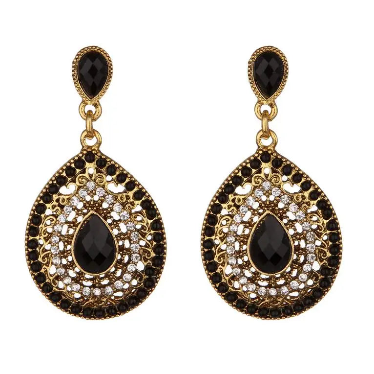 New Personality Retro Bohemian Rhinestone Bead Drop Earrings