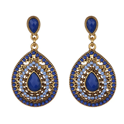 New Personality Retro Bohemian Rhinestone Bead Drop Earrings