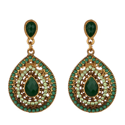 New Personality Retro Bohemian Rhinestone Bead Drop Earrings