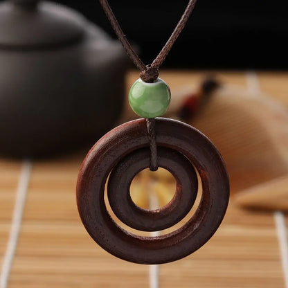 Double-circle Pendant Necklace