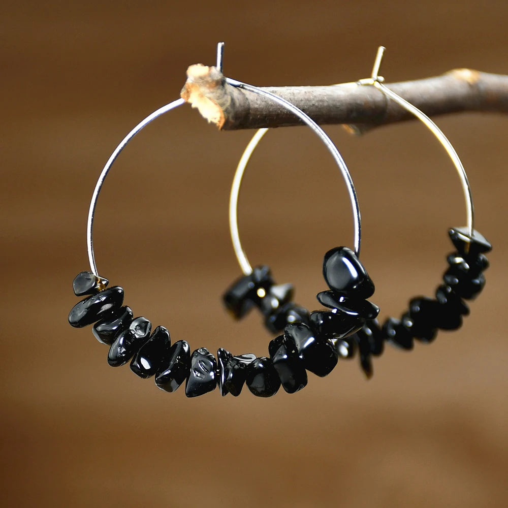 Yumfeel Raw Natural Stone Beads Earrings