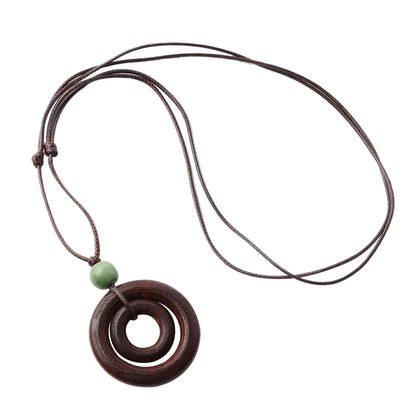 Double-circle Pendant Necklace