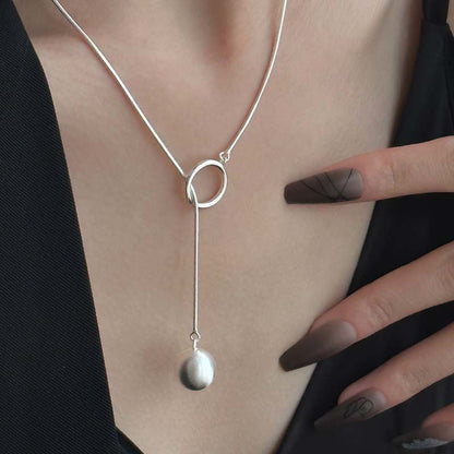 Round Ball Ring Long Necklace Fashion Sweater Chain